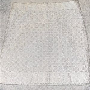 White jcrew eyelet skirt